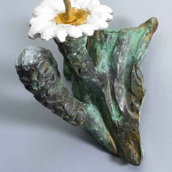 Bronze Wall Hanging, Cactus Flower, Sculpture