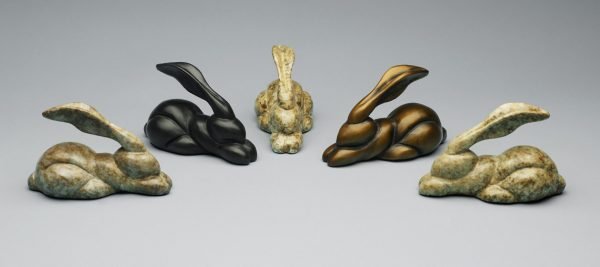 Stylized Bronze Sculpture of a Bunny