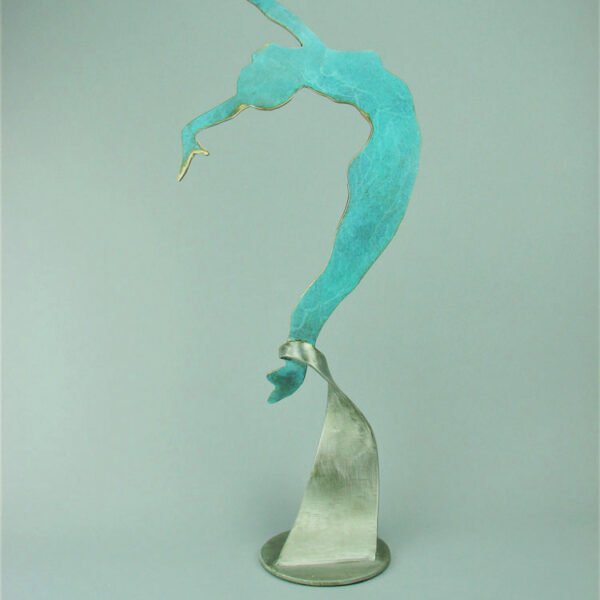 Figurative Bronze and Steel Sculpture