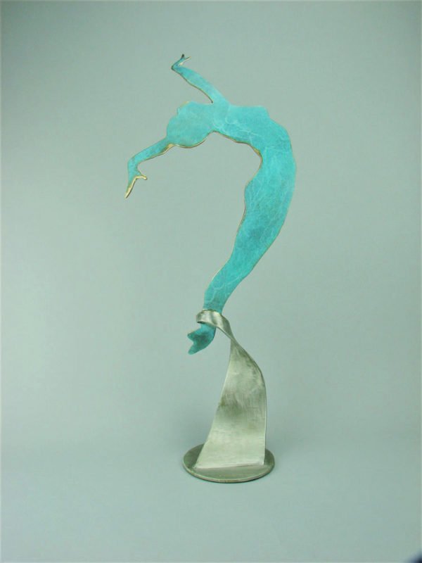 Figurative Bronze and Steel Sculpture