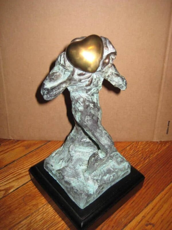 Bronze Sculpture of a Caring Heart